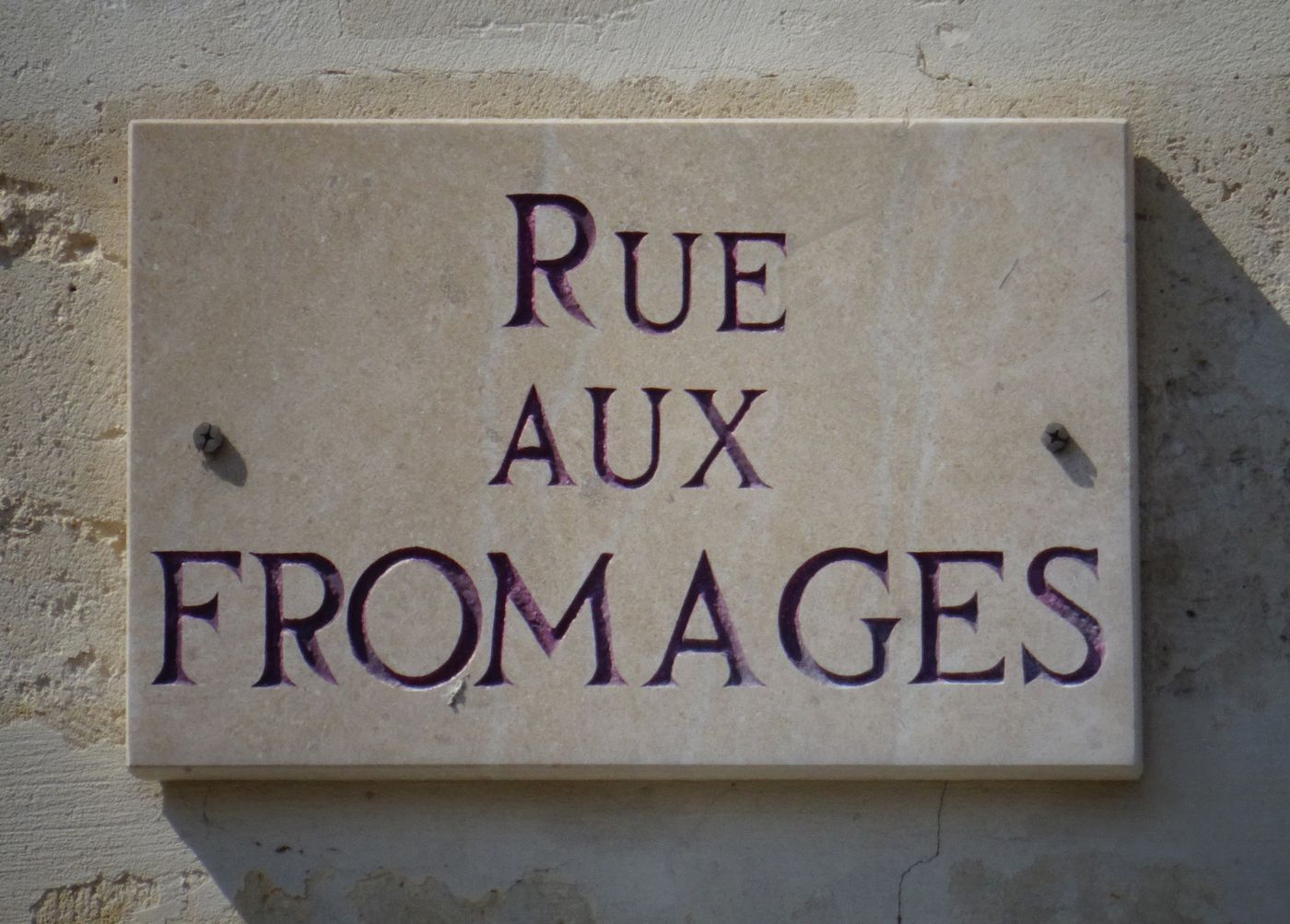 Plaques de rue en pierre aux noms anciens (2010-2015)