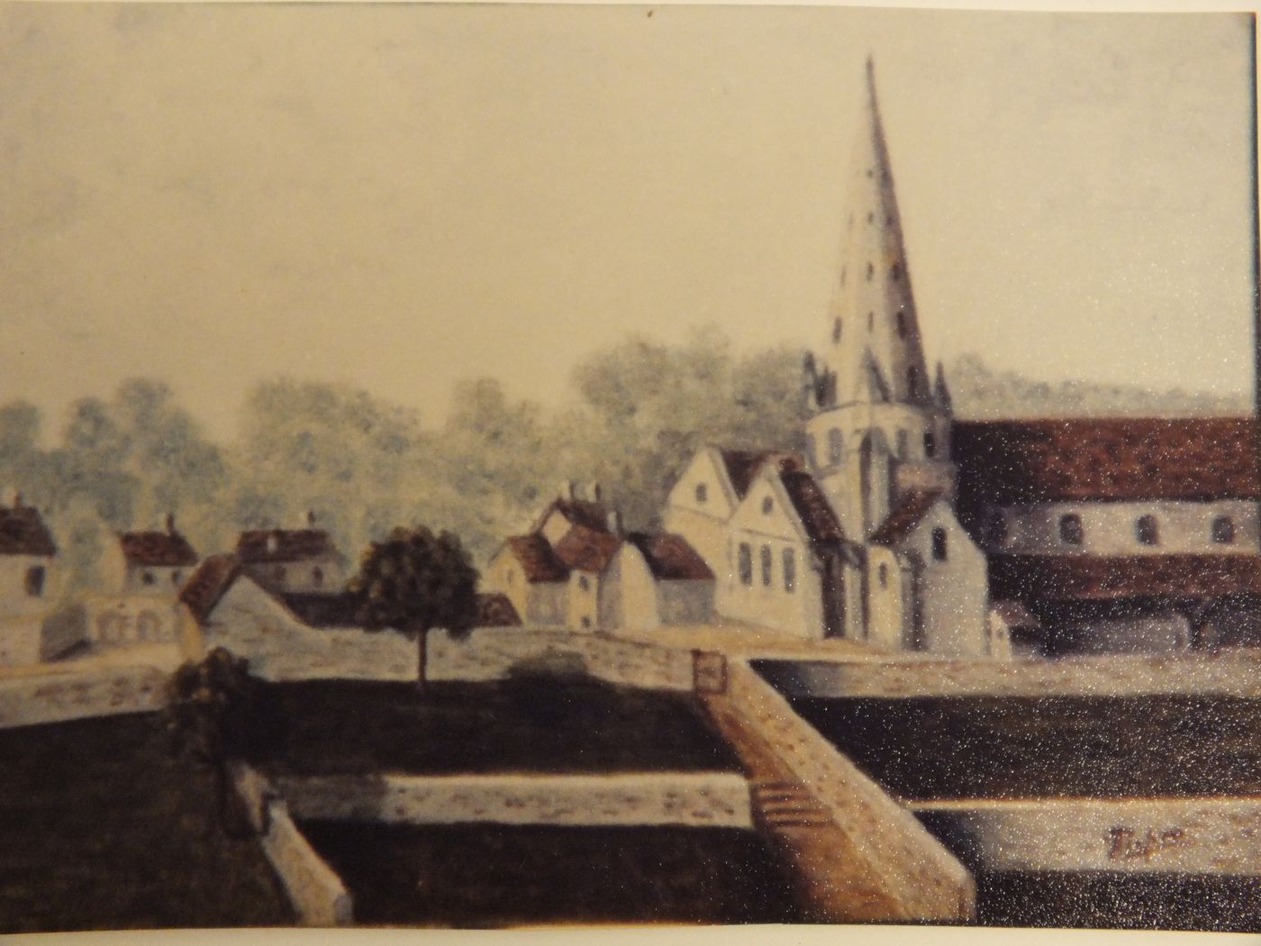 L'église Sainte-Agathe et sa flèche, dans la vallée