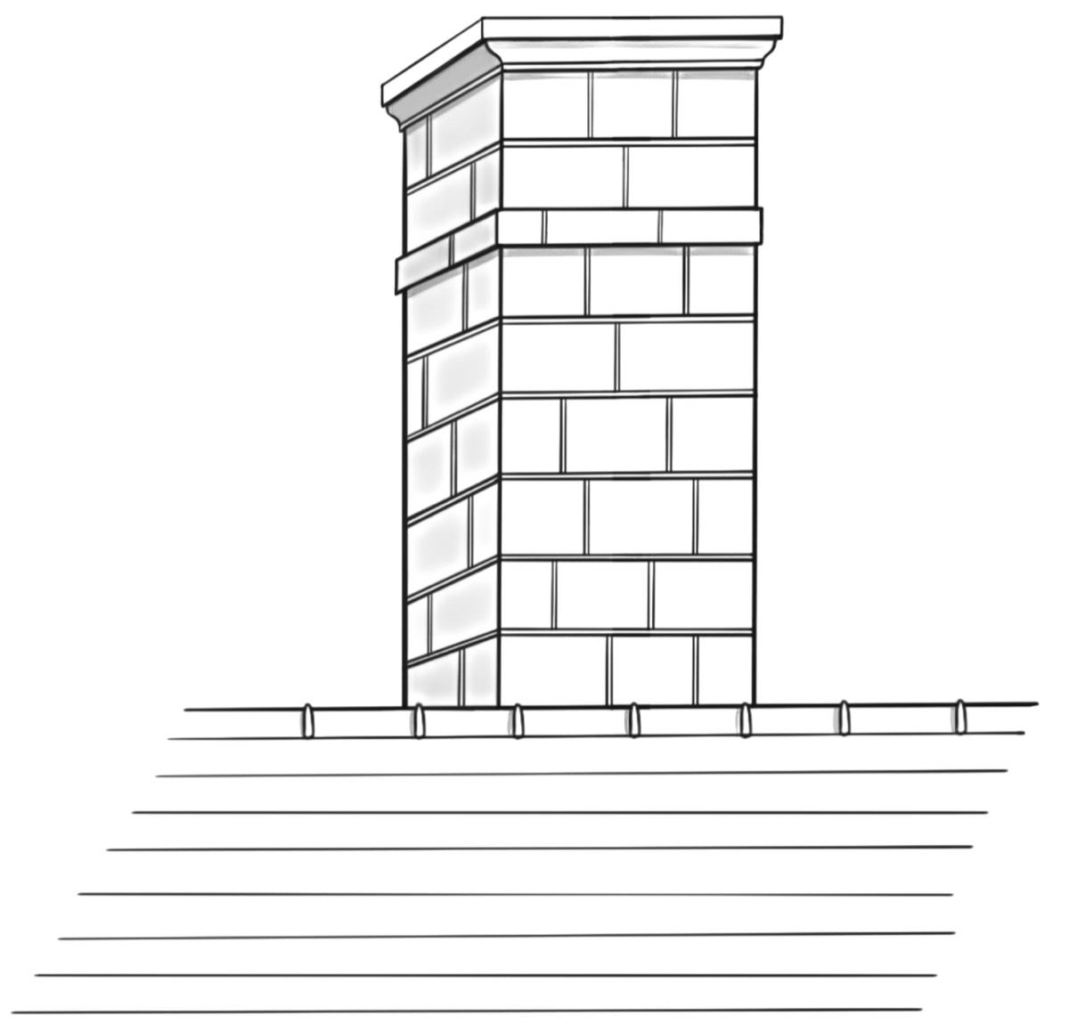 Cheminée en pierres de taille